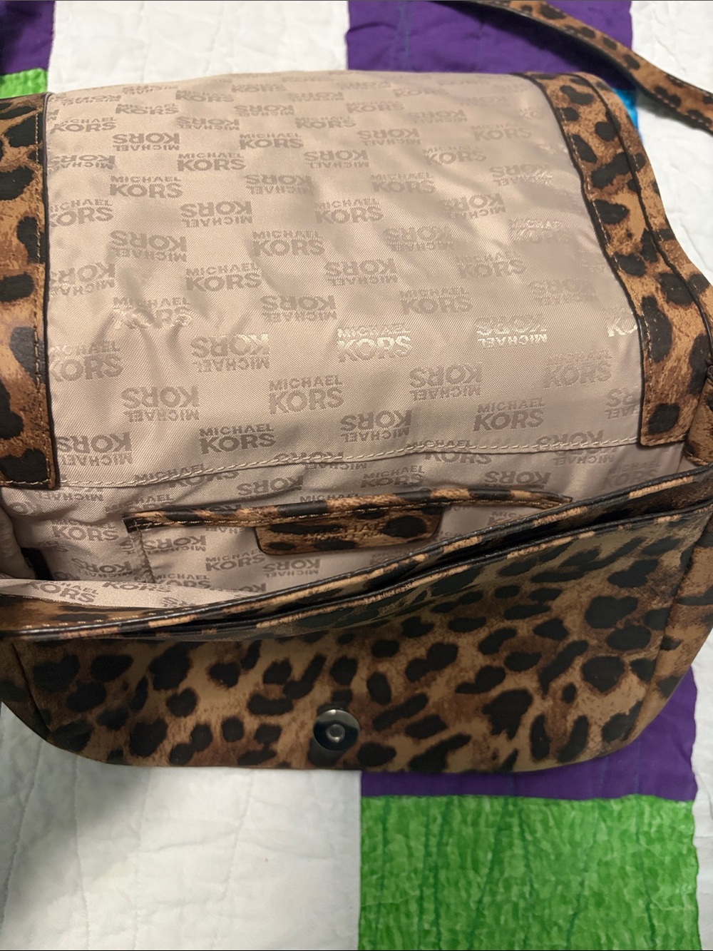 Michael Kors Leopard-Print Brown Crossbody Bag - Picture 4 of 4